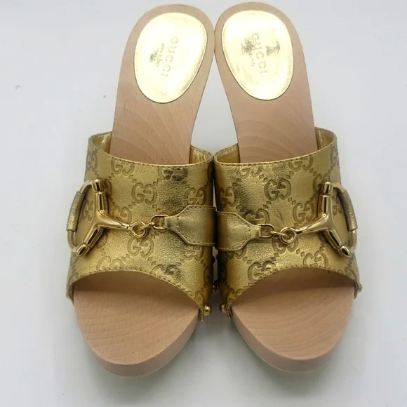 Gucci clog size 9 1/2 NEW COLOR GOLD 100% AUTHENTIC